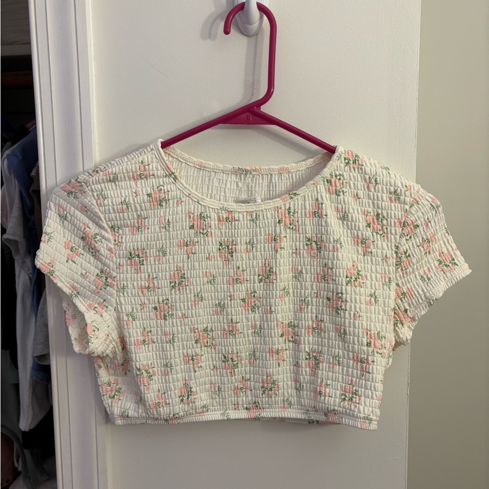 Dippin' Daisy's Cream Ribbed Crop Short Sleeve